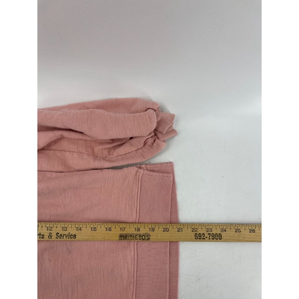 Time and Tru Women's Pink Balloon Sleeve Crop Sweatshirt Top Size M 8-10 - Picture 11 of 13